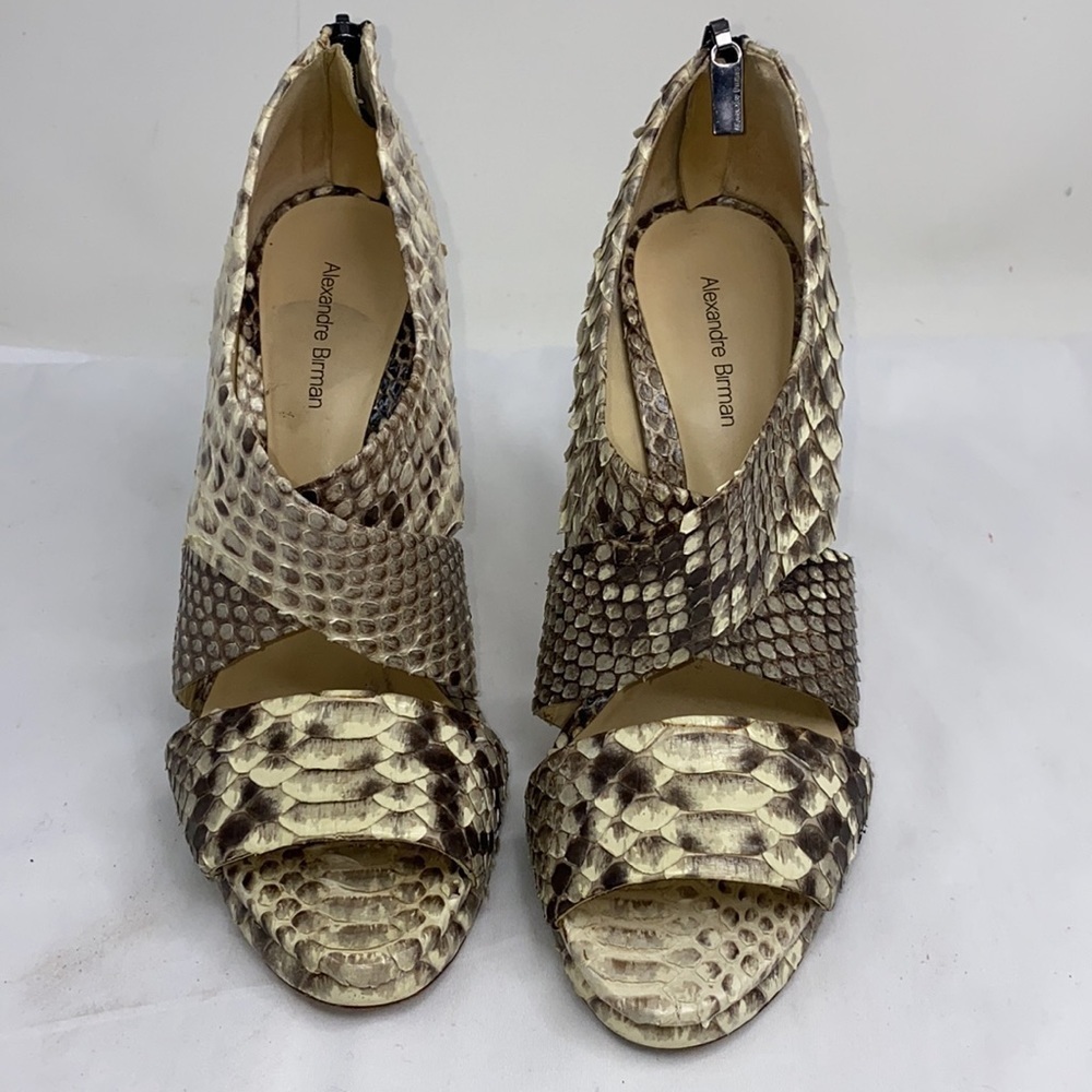 Alexandre Birman Sz 9 Python Open Toe Bootie Pumps - Picture 5 of 13